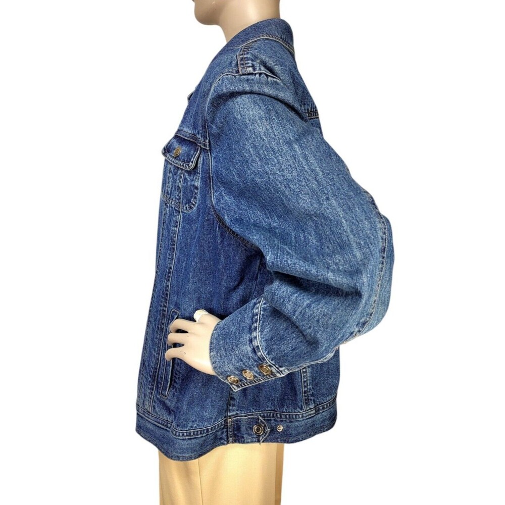 Vintage 80s 90s Denim 100% Cotton Blue Trucker Jean Jacket Women's Plus Size 1X - Picture 7 of 8